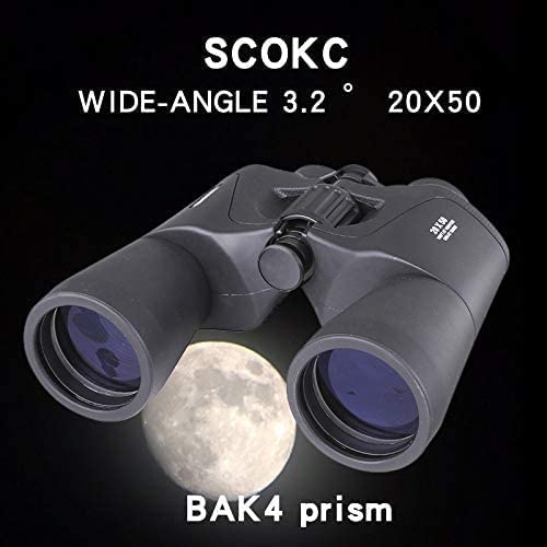 SCOKC Prismáticos binoculares 20x50 BAK4, Compacto HD Profesional/Diario Impermeable binoculares telescopio para Adultos observación de Aves, Viajes, Caza, fútbol, con Funda y Correa