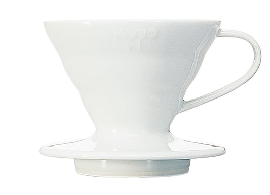 Hario V60 - Cafetera de cerámica para verter sobre cono tamaño 01, color blanco