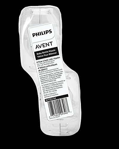 Biberón Philips Avent Anti-Colic Transparente con Tetinas de Flujo 2, para Bebé