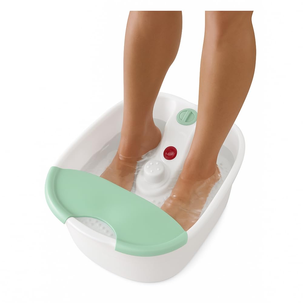 Hidromasajeador Eléctrico para Pies Spa 42 x 33 cm Tina Blanco y Verde