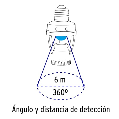 Portalámpara Volteck Blanco con Sensor de Movimiento