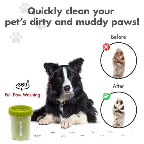 Dexas MudBuster Limpiador portátil para patas de perro, Verde, Mediano