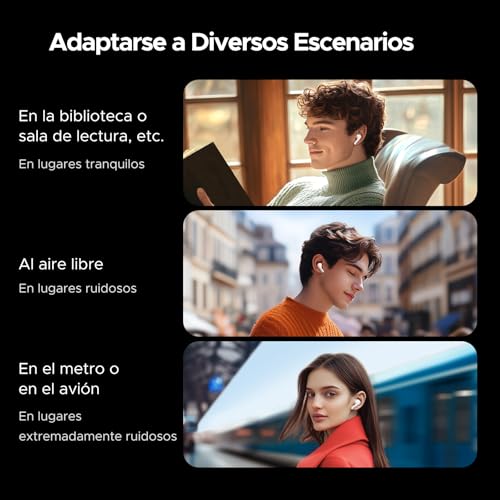 Audífonos Inalámbricos UGREEN Negro con ANC y Pantalla Táctil