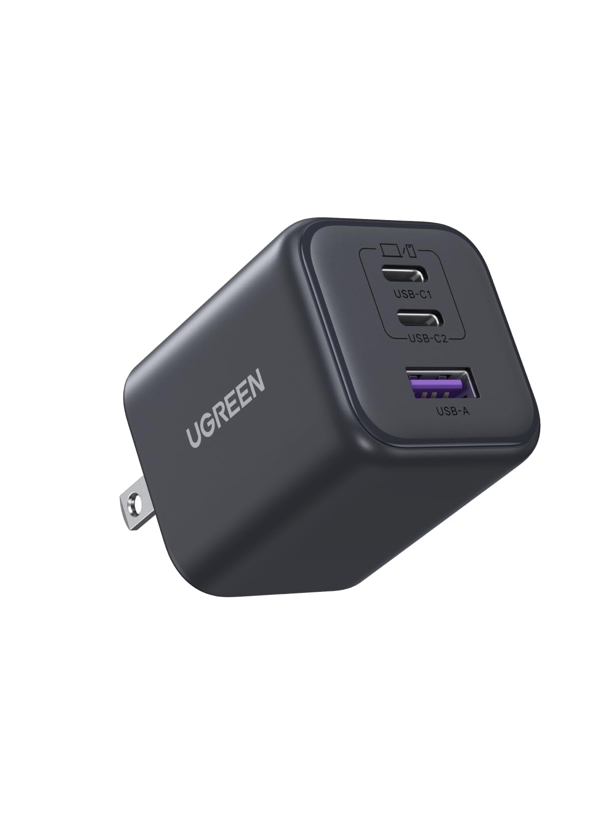 Cargador Portátil UGREEN 45W GAN Negro con Carga Súper Rápida 2.0 para Galaxy y iPhone