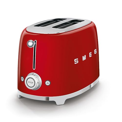 Smeg TSF01RDUS Tostadora 2 rebanadas, color Rojo