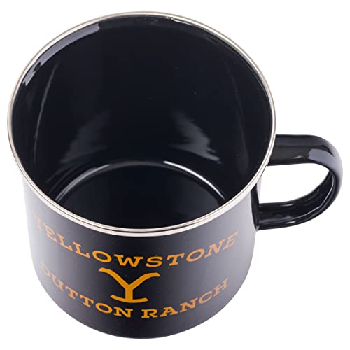 Taza de Campaña Silver Buffalo Yellowstone Dutton Ranch Esmaltada Blanca 21 Onzas