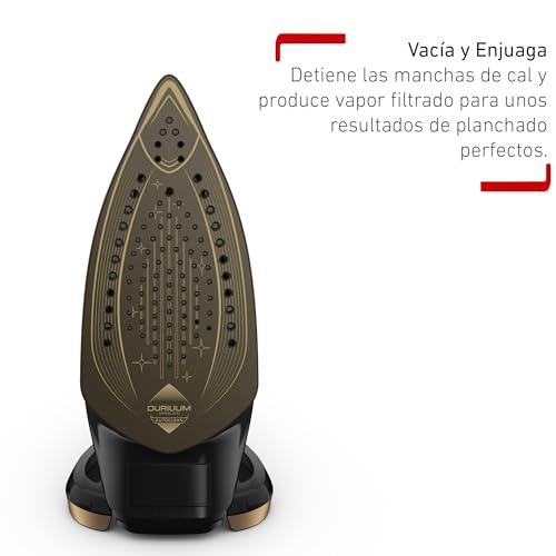 Plancha de Vapor T-fal Dorada y Negra Anti-Calc 1800 W con Apagado Automático