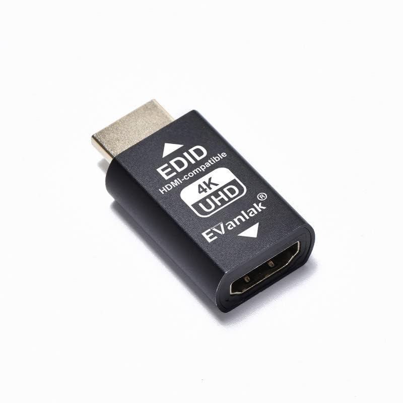 EVanlak 3rd Generrtion Hdmi Edid Emulador Passthrough eliminado Adaptador de emulador Funciona con Mac Thunderbolt a HDMI Switches/Extender/Receptor AV/Divisores de vídeo 4 K - 3840 x 2160 @60