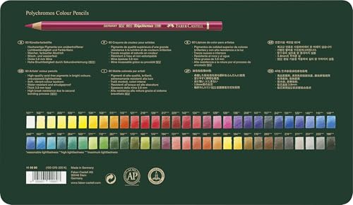 Set de Lápices Polychromos Faber-Castell 60 Colores de Calidad Profesional para Arte