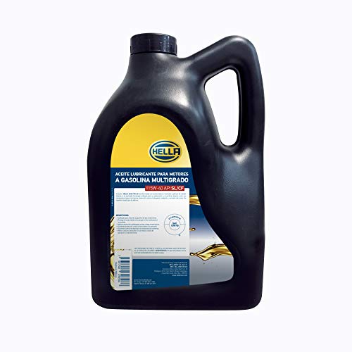 HELLA Aceite Para Motor A Gasolina 15W40, 358277051, HMO-15W40GAL, Garrafa de 3.78 litros, durabilidad de hasta 5.000 km, recomendado para autos livianos con alto kilometraje