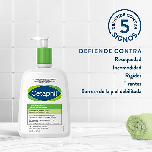 CETAPHIL Loción Humectante 473 ml | Hidratación 48 Horas Piel Sensible
