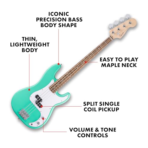 Debut Collection™ Precision Bass®, Laurel Fingerboard, White Pickguard, Sea Foam Green