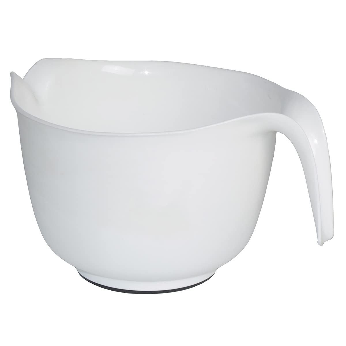GLAD - tazón para mezclar con asa, 3 cuartos de galón, plástico resistente con boquilla de vertido y base antideslizante, apto para lavaplatos para cocinar y hornear, color blanco