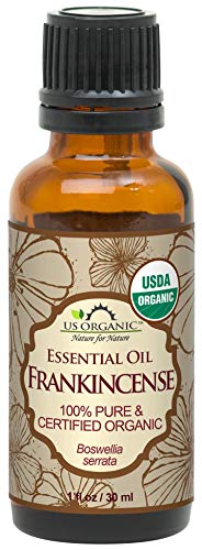 US Organic Aceite Esencial de Incienso – 100% Puro – Certificado por USDA – Destilado al Vapor – Boswellia Serrata – Origen India (30 ml)