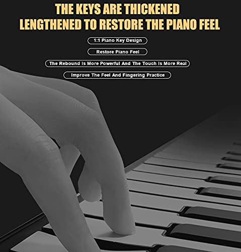 Piano Enrollable Portátil Recargable para Niños 61 Teclas para Práctica