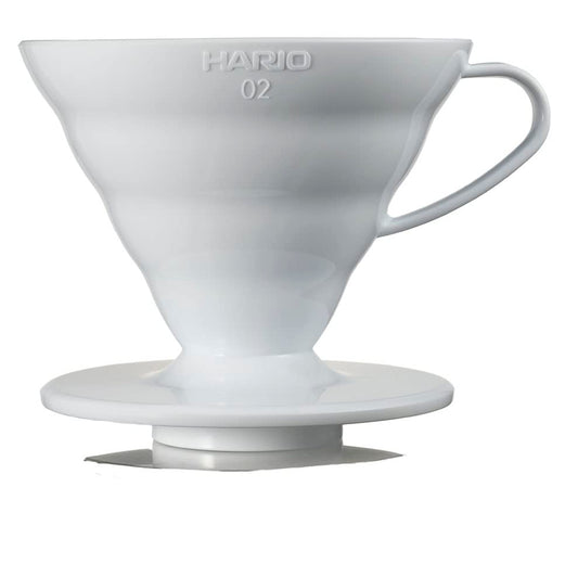 HARIO VDR-02-W V60 Gotero transparente 02 blanco, para 1-4 tazas, café, goteo a mano, fabricado en Japón