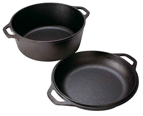 Caserola Lodge con cubiera de sartén y doble función como horno, 4.7 litros