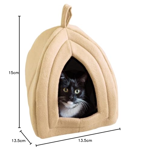 Petmaker Cat Pet Bed, Igloo, Soft Indoor Enclosed Covered Tent/House for Cats, Kittens and Small Pets with Removable Cushion Pad