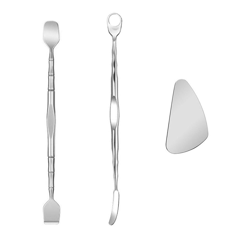 NentMent Paquete De 3 Herramientas Para Preparar Poros, Removedor De Puntos Negros, Raspador Facial De Acero Inoxidable, Espátula Para Piel, Kit De Herramientas Para Reventar Granos, Extractor De Gran