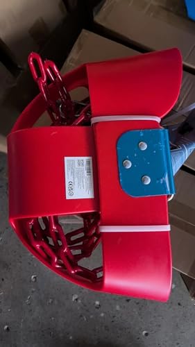 KINSPORY Asiento de Columpio, 150cm Columpio para bebé con Cadenas de Hierro Resistentes recubiertas, Juego de Columpio al Aire Libre con Respaldo Alto y Correas para árboles - Rojo