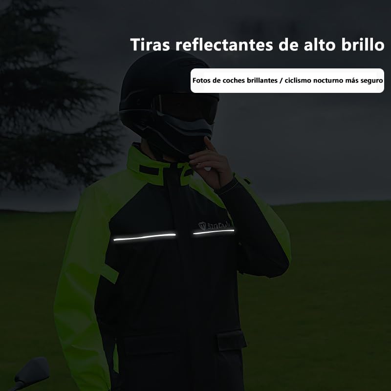Traje Impermeable SINOLL Reflectante Oculto Motocicletas para Hombre y Mujer