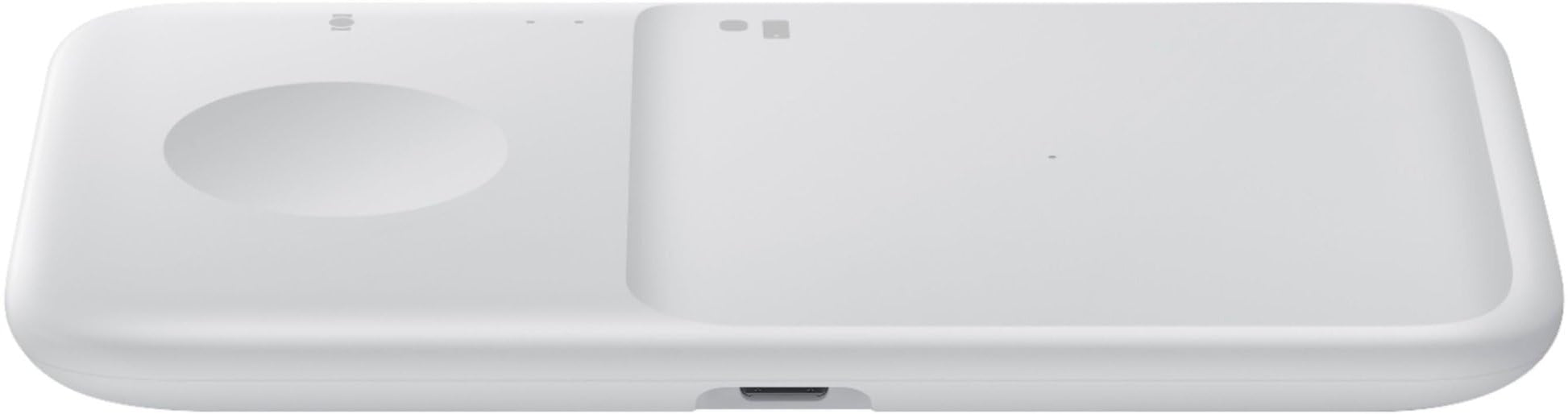 SAMSUNG Cargador inalámbrico Fast Charge Pad Duo (2021), universalmente Compatible con teléfonos habilitados para Qi y Relojes seleccionados (versión de EE.UU.), Color Blanco