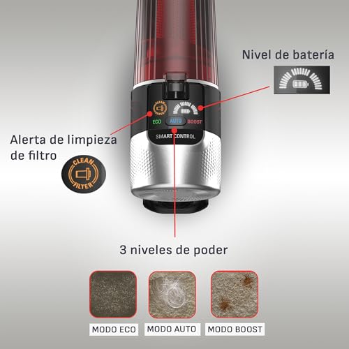 T-Fal Aspiradora Vertical 6 en 1 Inalámbrica X-Pert 9.60, 250W de Potencia, hasta 45 min de autonomía con un Damp Duster de Scrub Daddy de Regalo