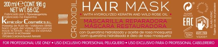 Crioxidil Cabello Tratamiento Capilar Condicionador Profundo 200 ml Todo Tipo de Cabello Repara y Nutre Cabello Dañado