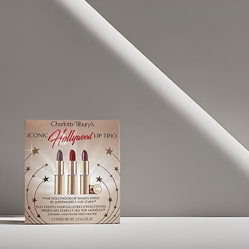 Charlotte Tilbury - Iconic Hollywood Lip Trio - Trio de Labiales iconicos - Set de 3 labiales Icon Baby, Hollywood Vixen, 90s Pink
