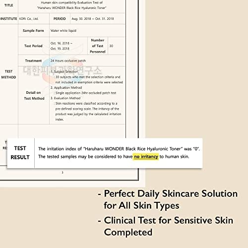 Haruharu Toner Facial de Arroz Negro Balanceador de PH Anti-oxidante 150ml