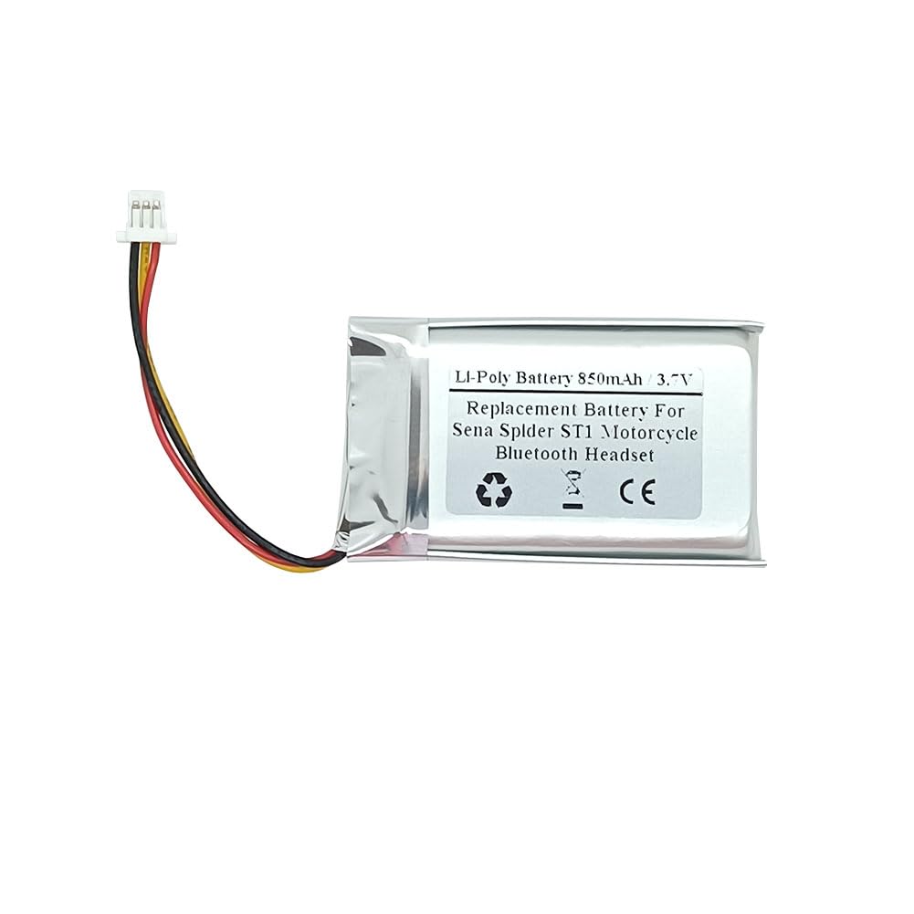 STARTONG - Batería de repuesto para Sena Spider ST1 de 850 mAh y 3,7 V con Bluetooth, intercomunicador de casco