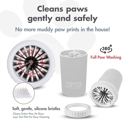Dexas MudBuster - Limpiador portátil para Patas de Perro, Mediano, Blanco Brillante, edición Especial