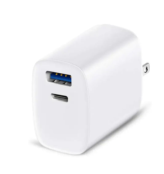 Cargador Rápido 30W USB-C Dual Veetone Blanco