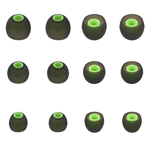 ALXCD - Almohadillas para audífonos SENSO, 3 tamaños (S/M/L), silicona suave, repuesto, 6 pares , Verde