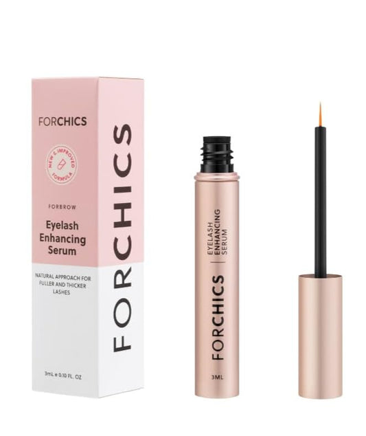 ForChics ForLash Suero para Crecimiento de Pestañas sin Hormonas- Potenciador para Pestañas Más Largas, Gruesas y Abundantes - Estimulante Orgánico y Engrosador Esencial | Vegano y Cruelty Free - [0.10 fl. oz / 3ml]