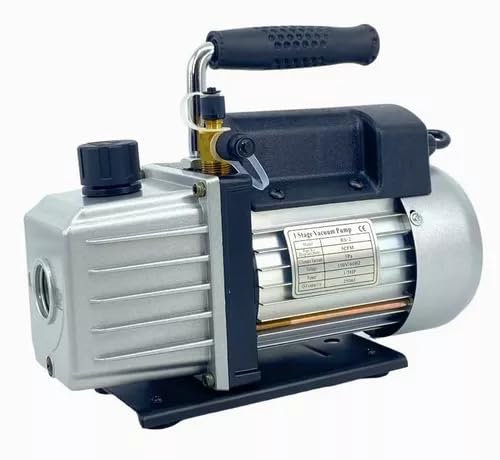 FIXITFAST Bomba de vacío rotativa de paletas de una etapa 5CFM 5 Pa 1/3HP para aire acondicionado refrigerante HVAC herramienta de aire, puerto de entrada abocardado Capacidad de aceite 225ml Azul