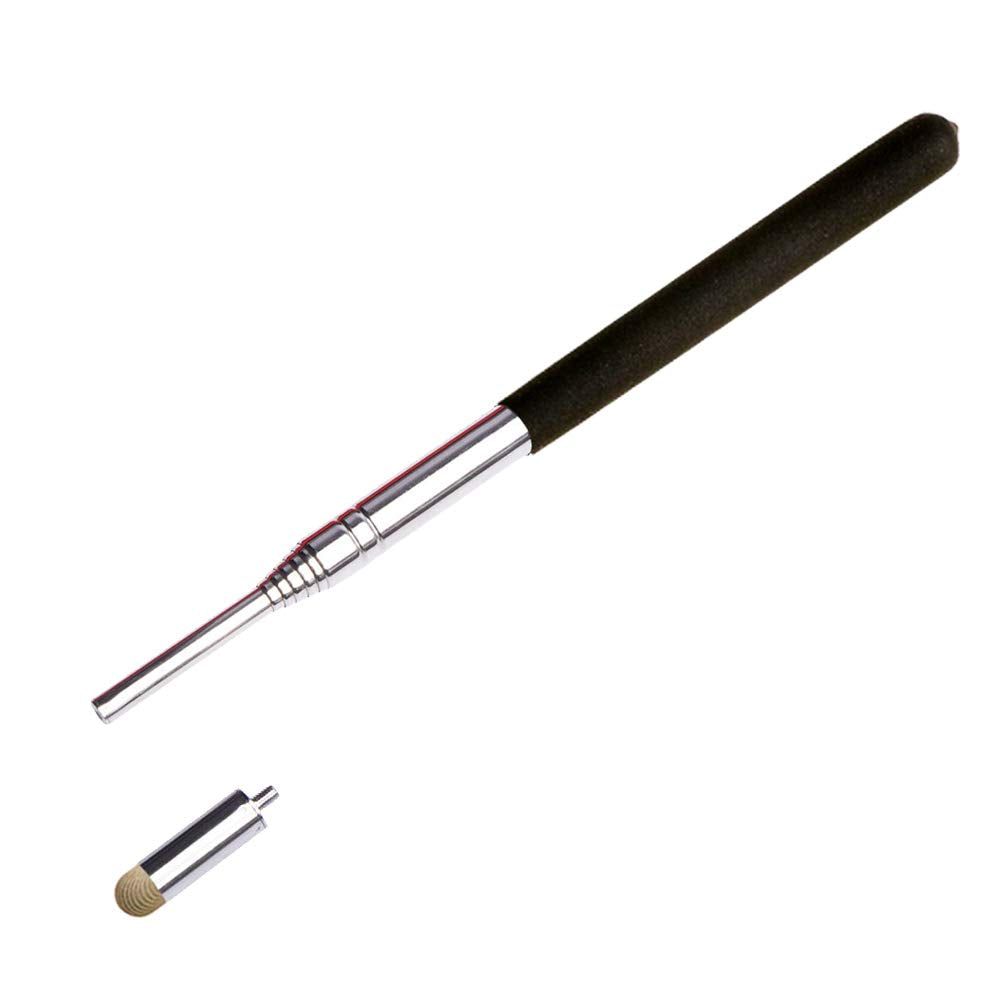 Puntero telescópico para profesores, puntero de enseñanza para aula, puntero retráctil de metal a mano, longitud extendida de 39 pulgadas, puntero de pizarrón blanca de presentación de mano (negro esmerilado)