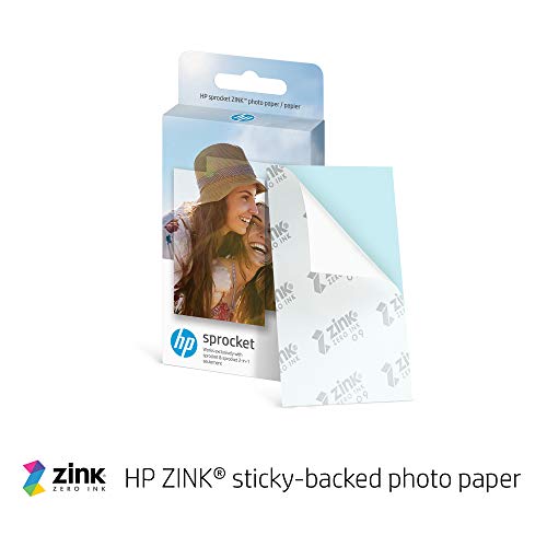 HP - Impresora fotográfica portátil Sprocket, imprime al instante fotos con reverso adhesivo de 2 x 3 pulgadas desde tu teléfono, Blush 1AS89A