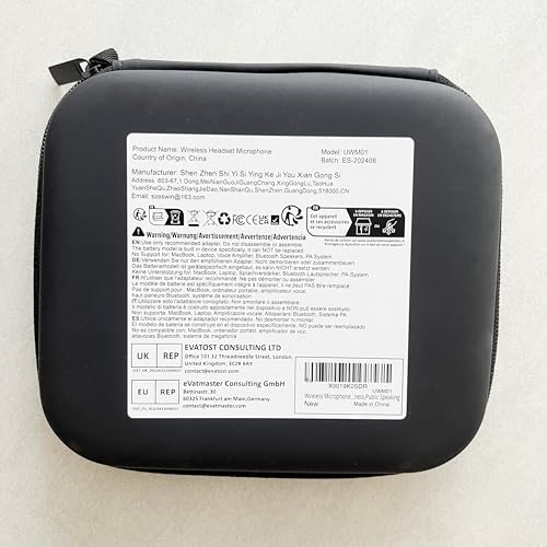 Auriculares Inalámbricos EASJOY UHF Negro Recargables con Micrófono para Canto y Habla