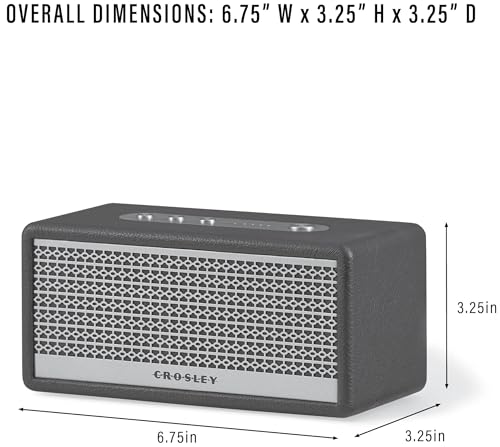 Crosley CR3113A-BK Montero - Altavoz Bluetooth Recargable portátil pequeño, Color Negro