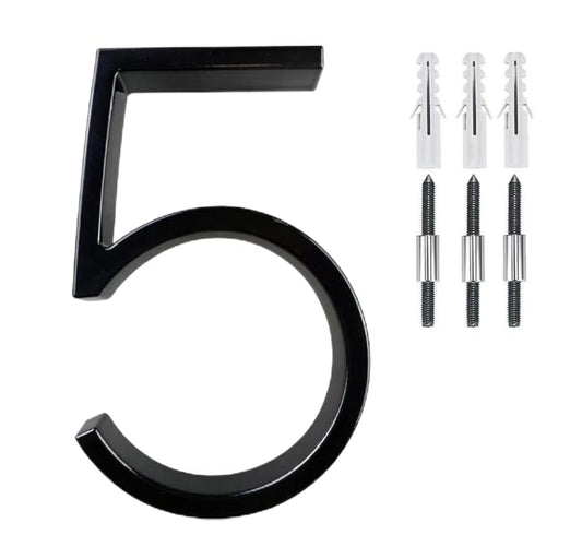 Números para Casa Exterior Modernos con Kit de Uñas para Instalación Fácil 5 Pulgadas