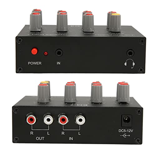 Ecualizador Gráfico HiFi Separa de Aleación de Aluminio 7 Bandas Ajuste de Graves y Altos 12Db