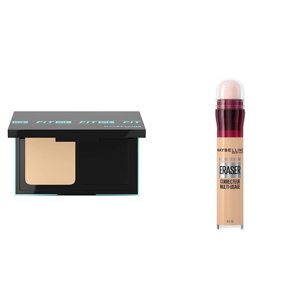 FIT ME POWDER FOUNDATION 220 NATURAL BEIGE + Corrector de Maquillaje Instant Age Rewind, Light, 6 g