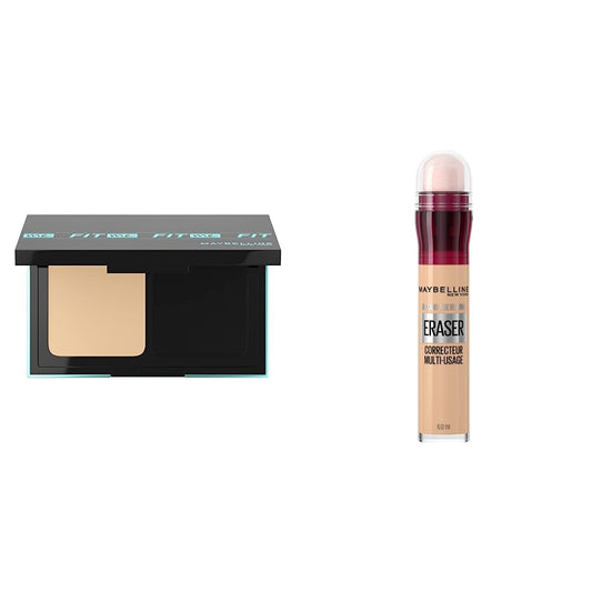 FIT ME POWDER FOUNDATION 220 NATURAL BEIGE + Corrector de Maquillaje Instant Age Rewind, Light, 6 g