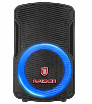 Kaiser Bocina MSA-7908MX Kit de Bafle Amplificador Inalámbrico Bocinas con Bluetooth y Micrófono Incluido, 6500 W de Potencia, Color Negro 8 Pulgadas