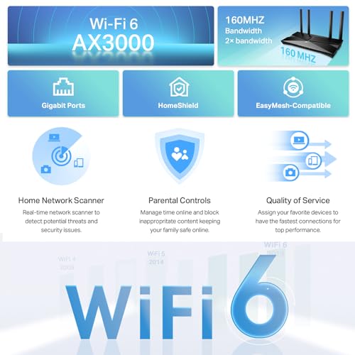 Router WiFi 6 TP-Link AX3000 Gigabit Dual Band OFDMA MU-MIMO Archer AX53