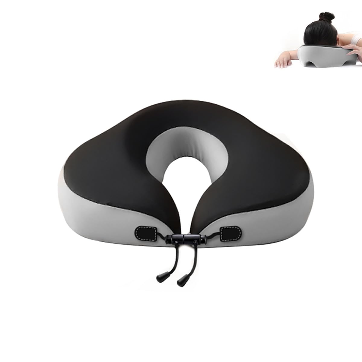 chislim Almohada de recuperación facial con correa ajustable para cirugía ocular y vitrectomía, reposacabezas para dormir propenso con cubierta extraíble, equipo de apoyo para poscirugía BBL (gris)
