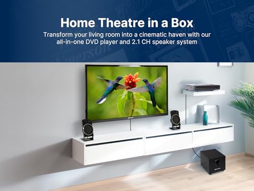 Reproductor de DVD Emerson 2.1 Canales con Sonido Envolvente y Subwoofer