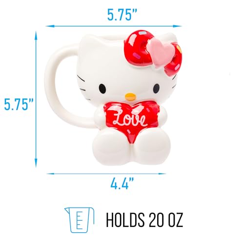 Taza 3D Sanrio Hello Kitty Corazón Rosa 20 Onzas