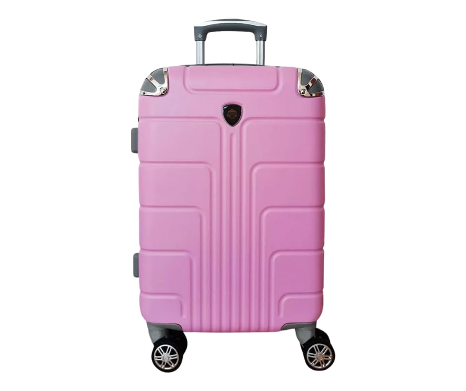 Maleta de Mano JONY Carry On Rigida Resistente Ruedas Giratorias 360 Mango Expandible ABS Candado de Seguridad (ROSA PASTEL)